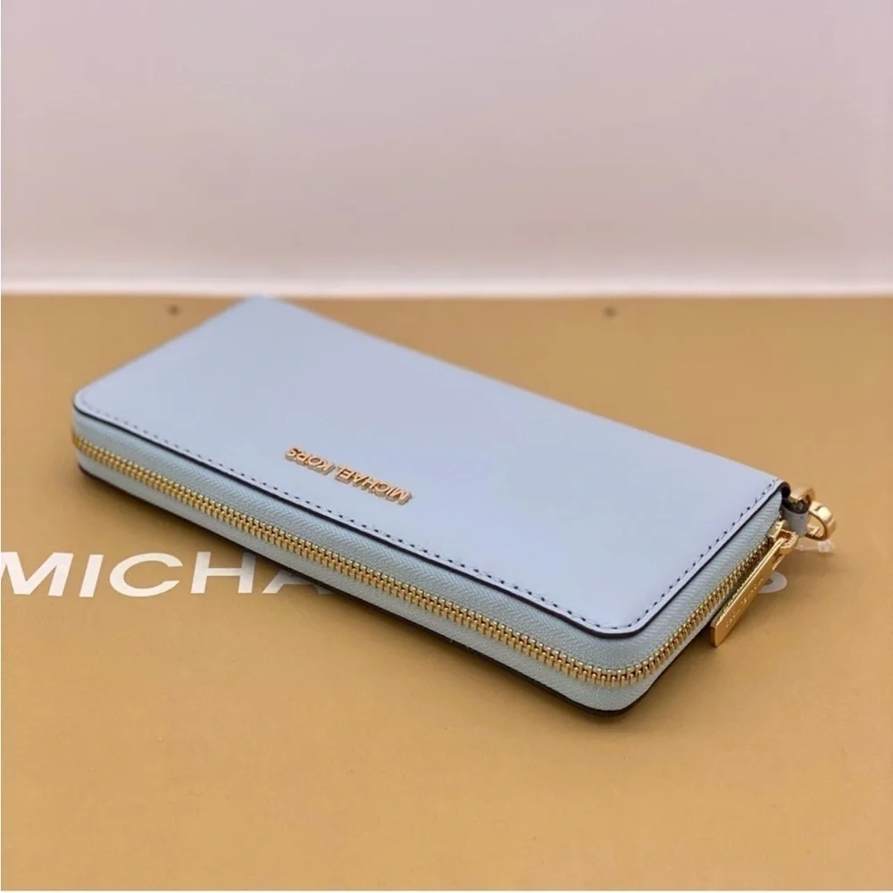 Michael Kors Large Continental Wallet Wristlet Vista Blue